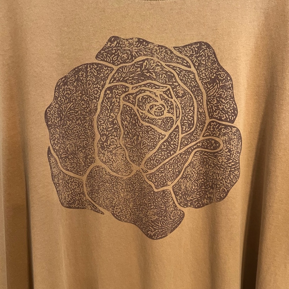 Festi Tobacco Brown Graphic T-Shirt with Rose Design. Size 1. NWT. - Picture 5 of 13
